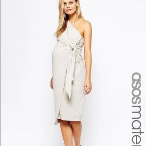 ASOS Maternity Knot Front Pencil Dress 1 shoulder